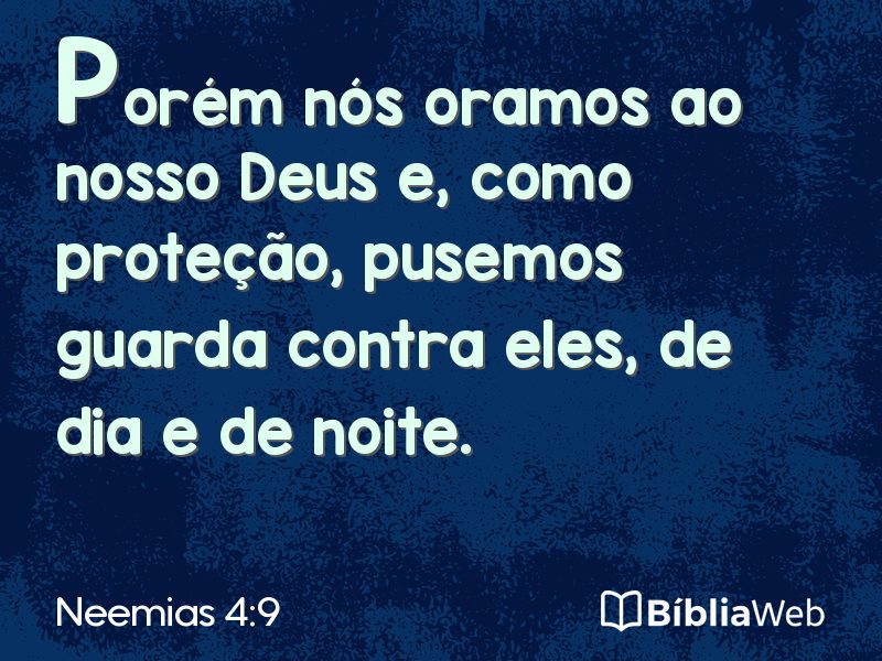 Neemias 4:9 em imagem para compartilhar