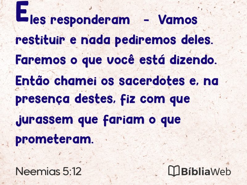 Neemias 5:12 em imagem para compartilhar