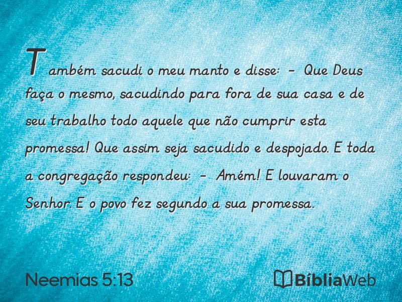 Neemias 5:13 em imagem para compartilhar