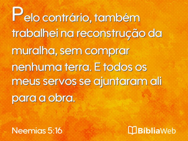 Neemias 5:16 em imagem para compartilhar