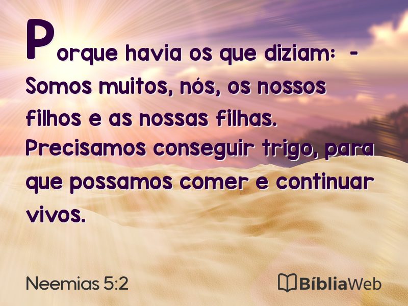 Neemias 5:2 em imagem para compartilhar