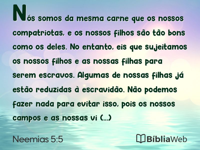 Neemias 5:5 em imagem para compartilhar