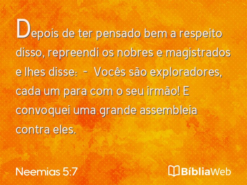 Neemias 5:7 em imagem para compartilhar