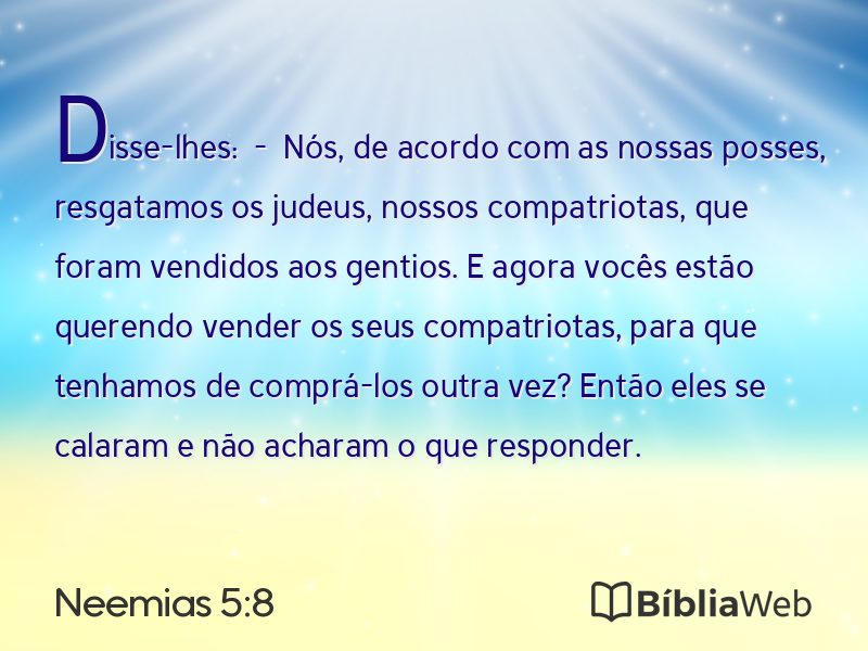 Neemias 5:8 em imagem para compartilhar