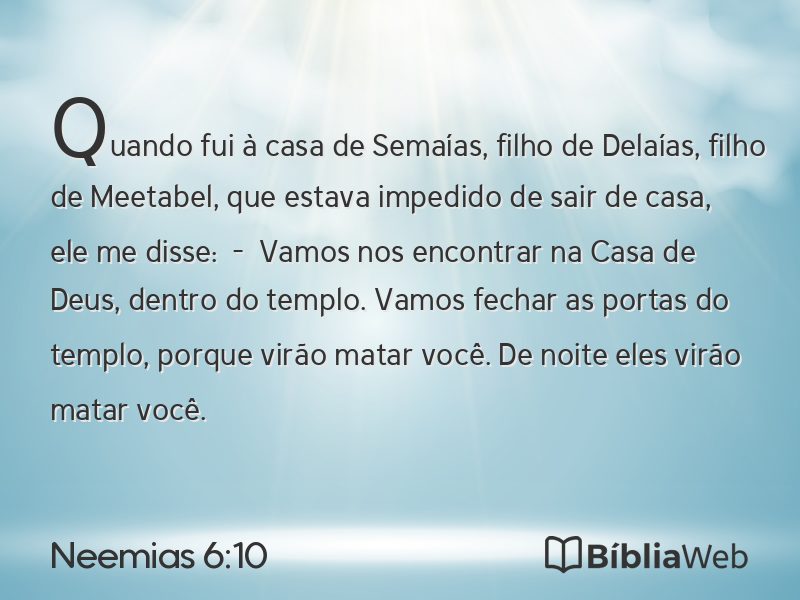 Neemias 6:10 em imagem para compartilhar