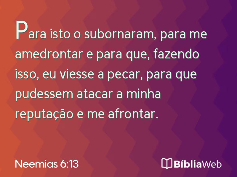 Neemias 6:13 em imagem para compartilhar