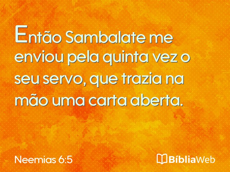 Neemias 6:5 em imagem para compartilhar