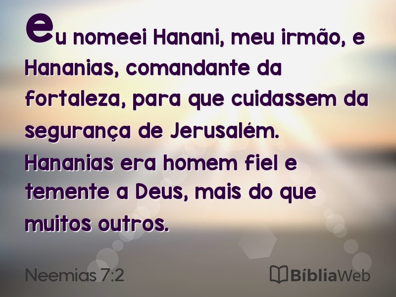 Neemias 7:2 em imagem para compartilhar