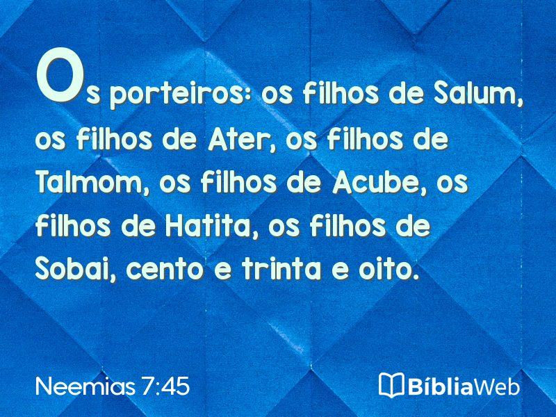 Neemias 7:45 em imagem para compartilhar