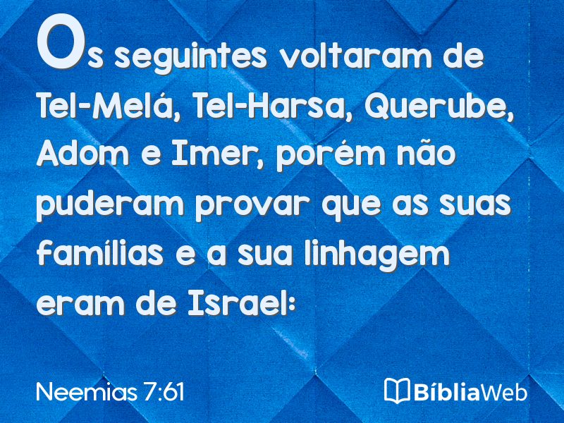 Neemias 7:61 em imagem para compartilhar