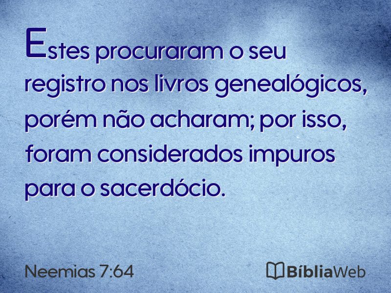 Neemias 7:64 em imagem para compartilhar