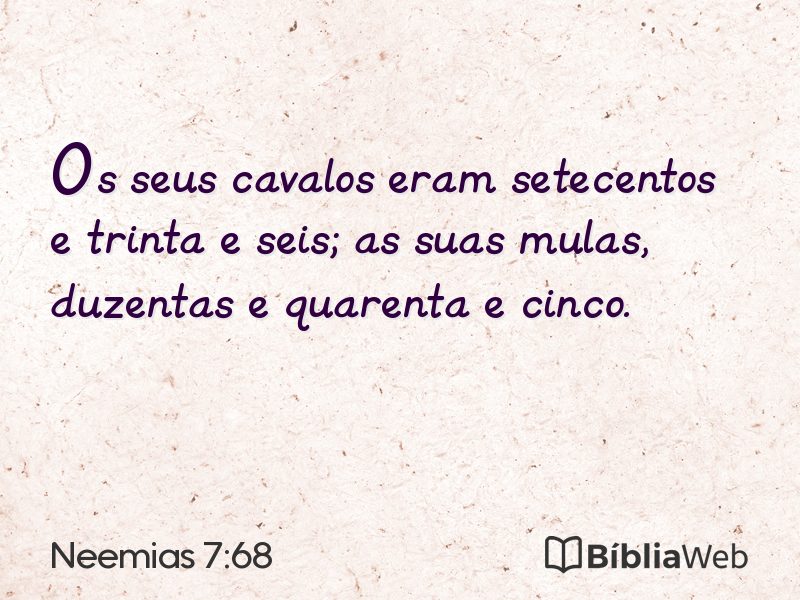 Neemias 7:68 em imagem para compartilhar