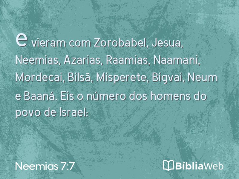 Neemias 7:7 em imagem para compartilhar