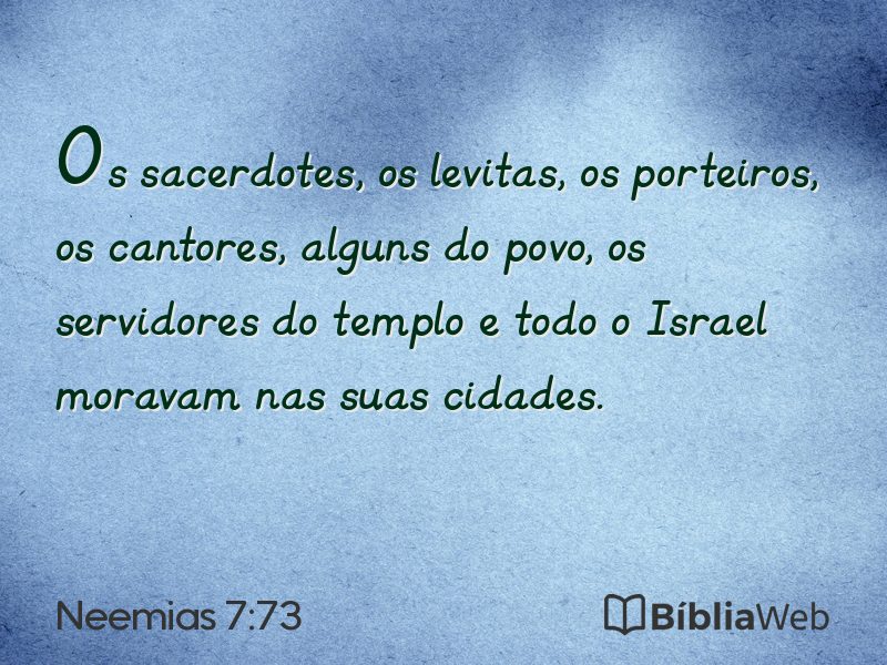 Neemias 7:73 em imagem para compartilhar