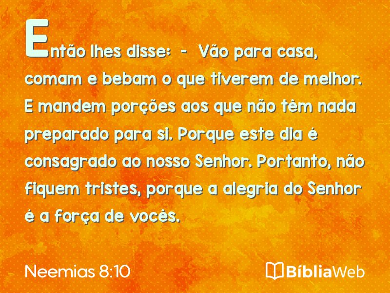 Neemias 8:10 em imagem para compartilhar