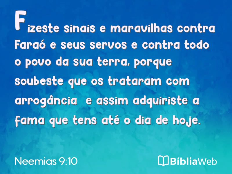 Neemias 9:10 em imagem para compartilhar