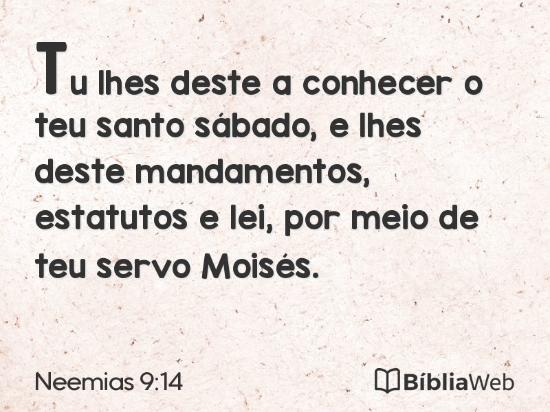 Neemias 9:14 em imagem para compartilhar