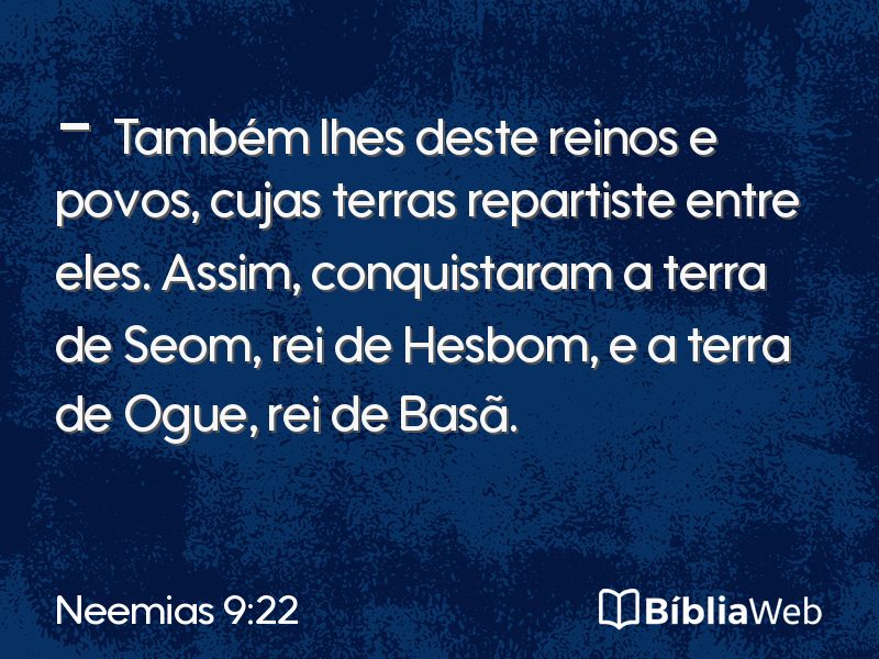 Neemias 9:22 em imagem para compartilhar
