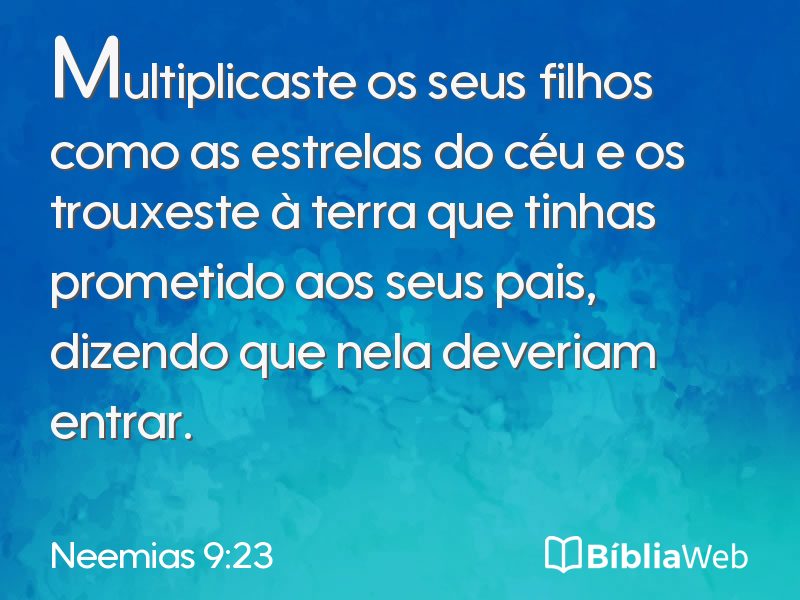 Neemias 9:23 em imagem para compartilhar