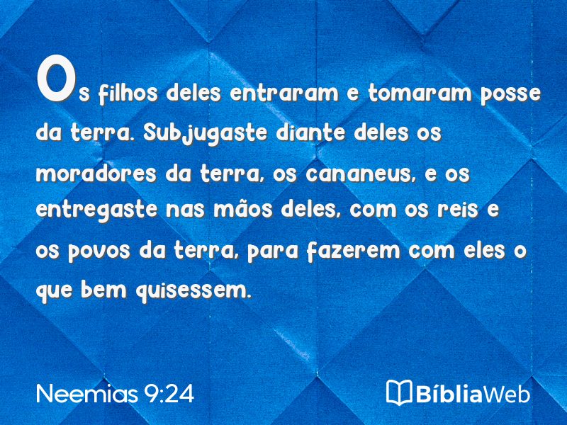 Neemias 9:24 em imagem para compartilhar