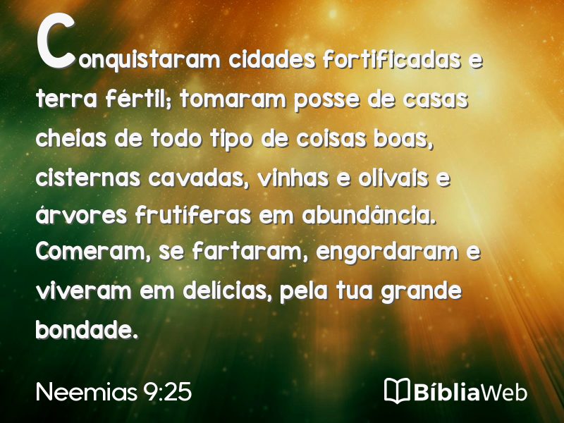 Neemias 9:25 em imagem para compartilhar