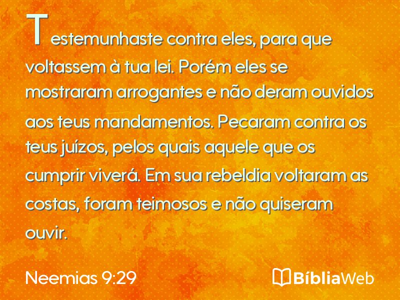 Neemias 9:29 em imagem para compartilhar