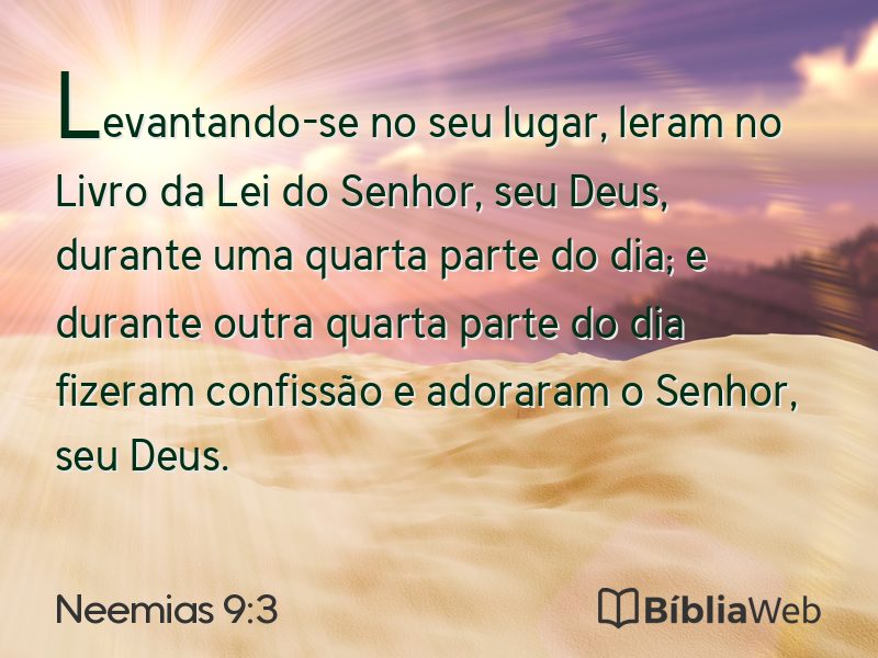 Neemias 9:3 em imagem para compartilhar