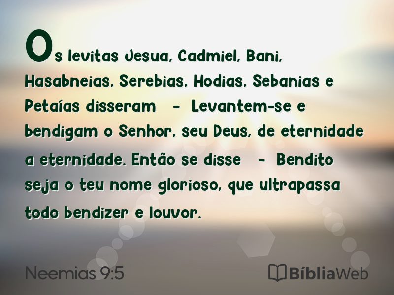 Neemias 9:5 em imagem para compartilhar