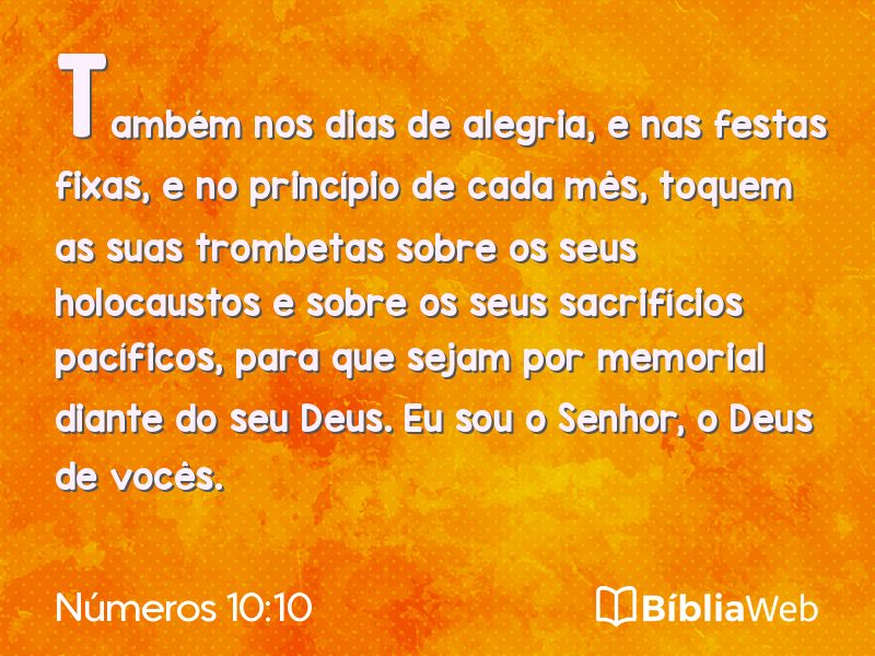 Números 10:10 em imagem para compartilhar