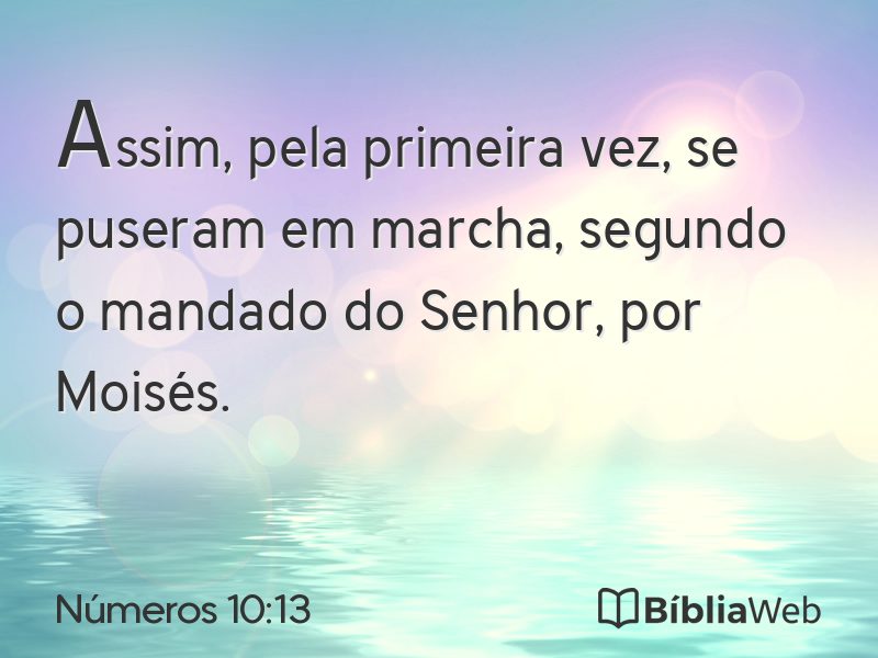 Números 10:13 em imagem para compartilhar