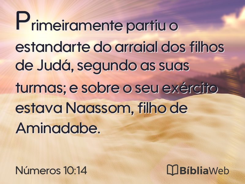 Números 10:14 em imagem para compartilhar