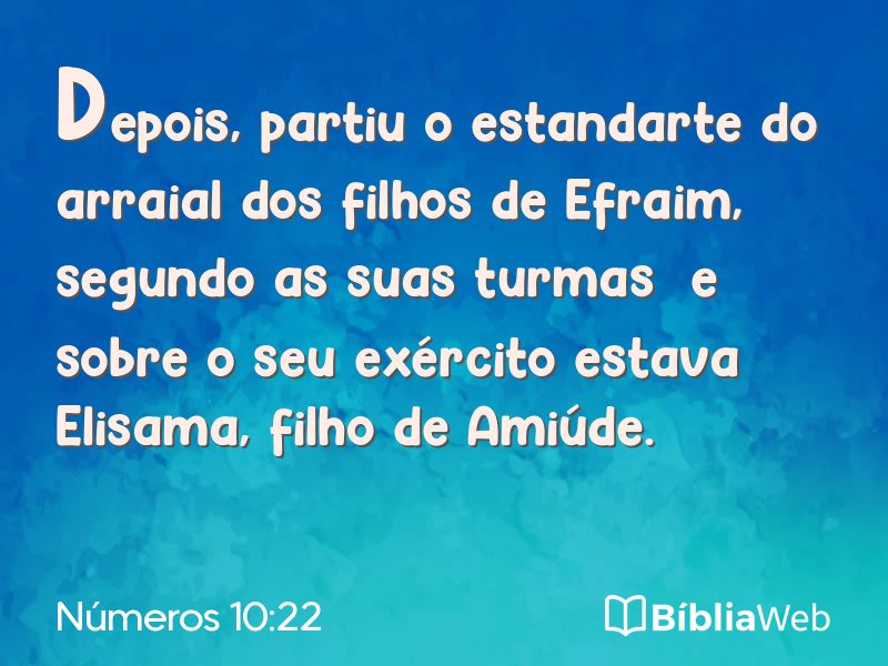 Números 10:22 em imagem para compartilhar