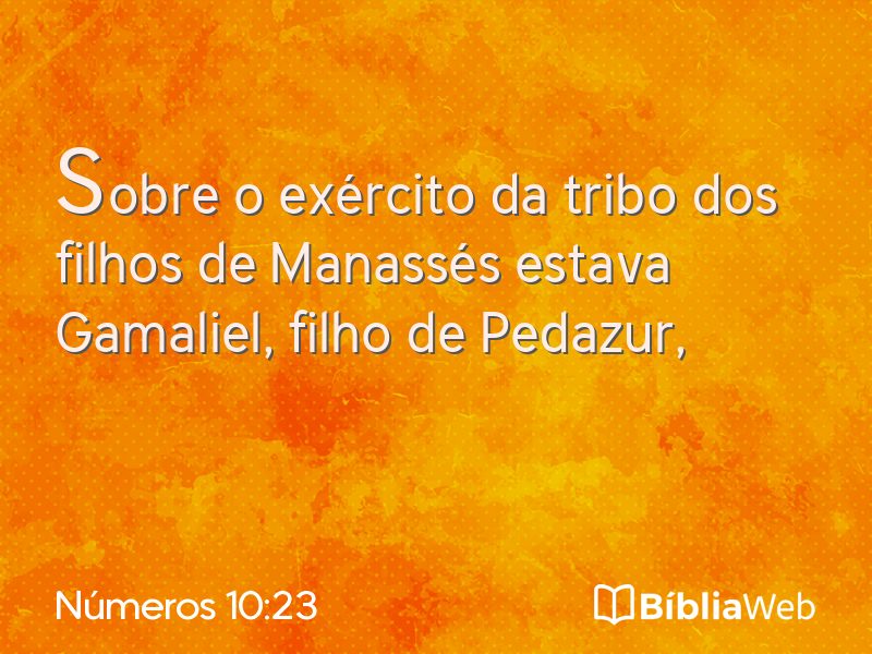 Números 10:23 em imagem para compartilhar