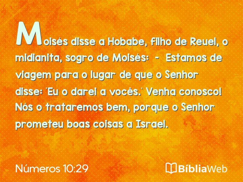 Números 10:29 em imagem para compartilhar
