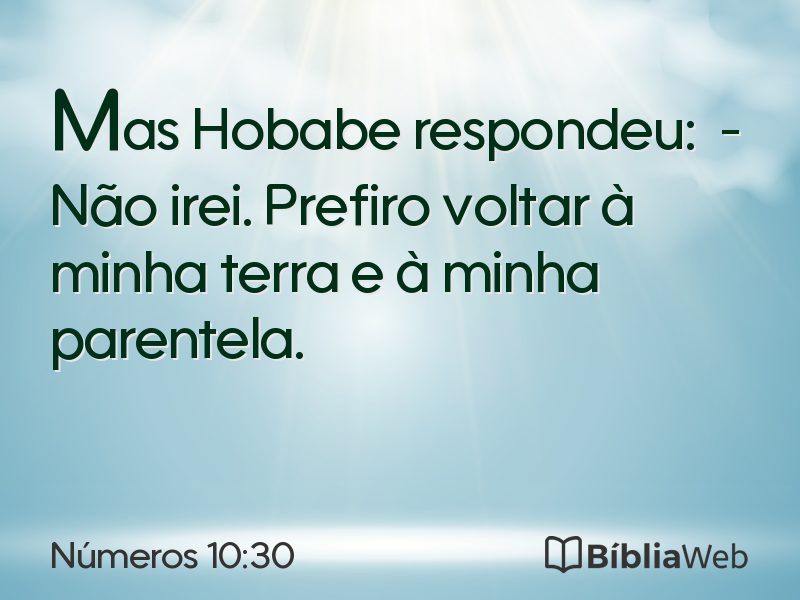 Números 10:30 em imagem para compartilhar