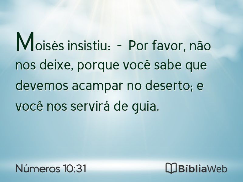 Números 10:31 em imagem para compartilhar