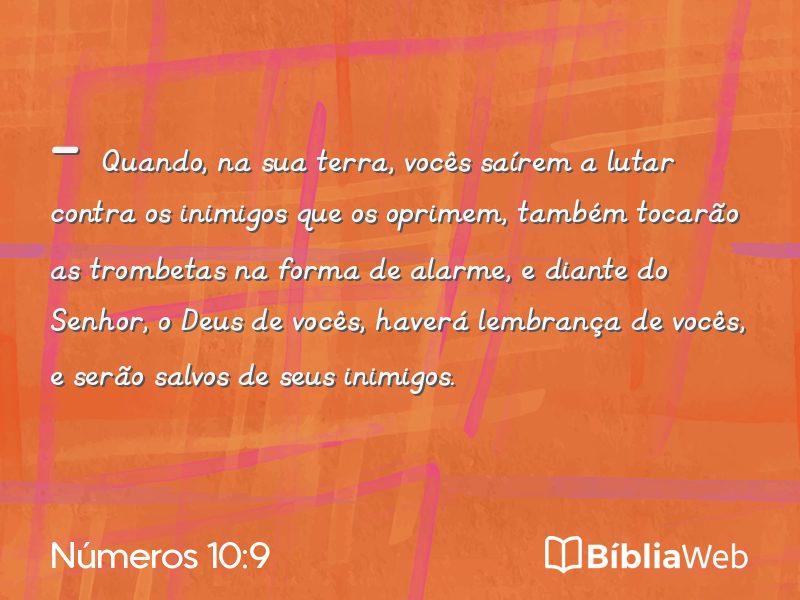 Números 10:9 em imagem para compartilhar