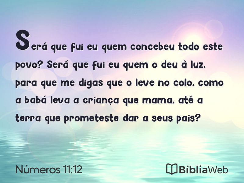 Números 11:12 em imagem para compartilhar