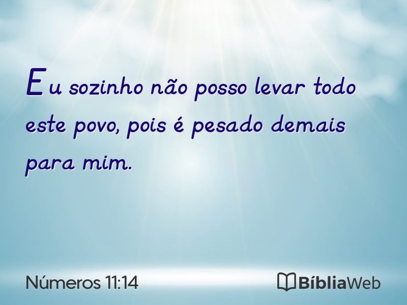 Números 11:14 em imagem para compartilhar
