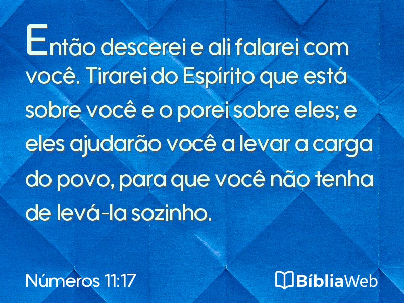 Números 11:17 em imagem para compartilhar