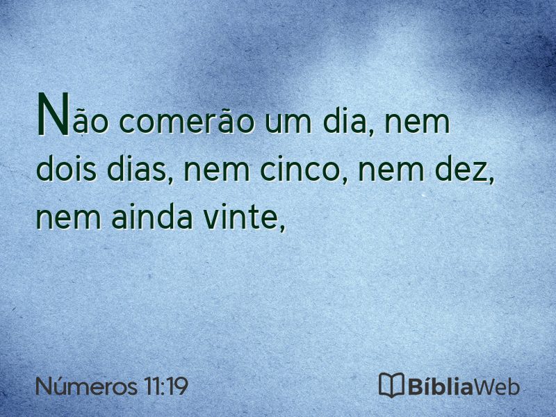 Números 11:19 em imagem para compartilhar
