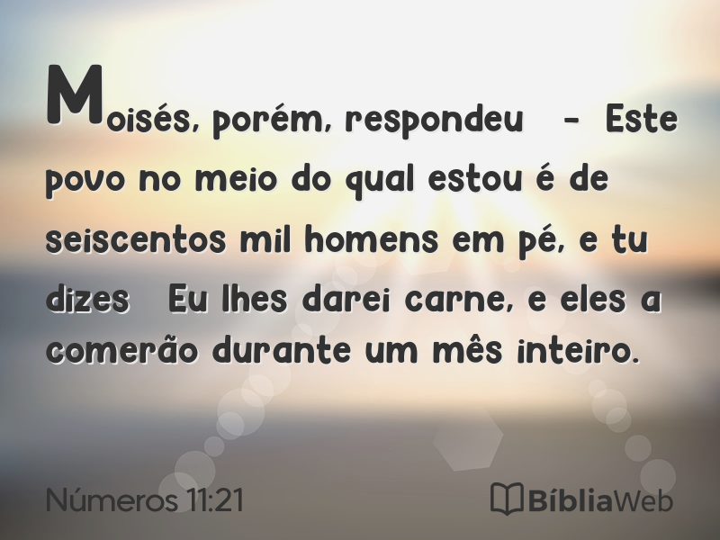 Números 11:21 em imagem para compartilhar