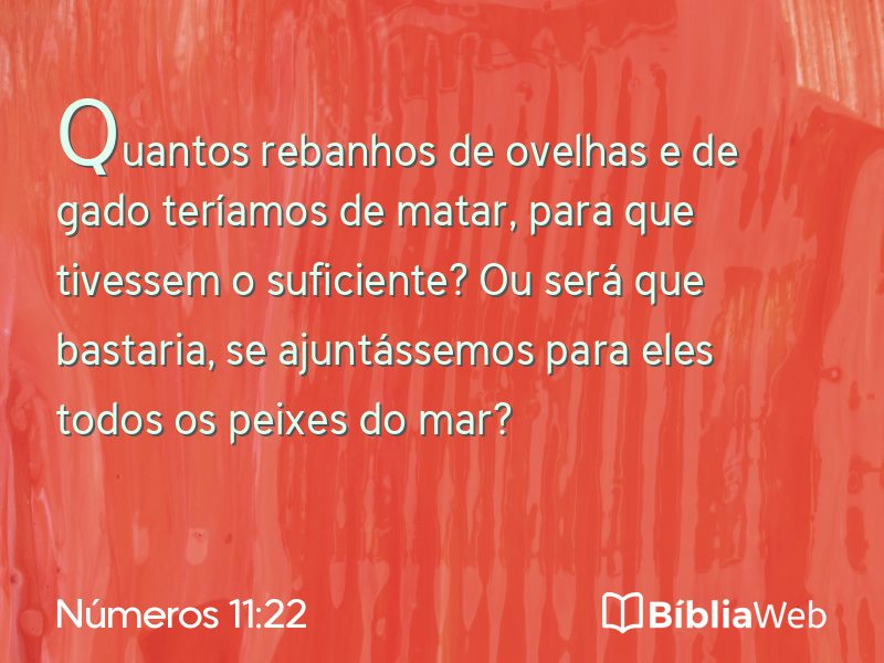 Números 11:22 em imagem para compartilhar