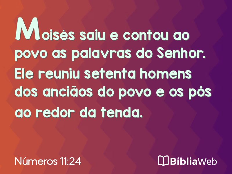 Números 11:24 em imagem para compartilhar
