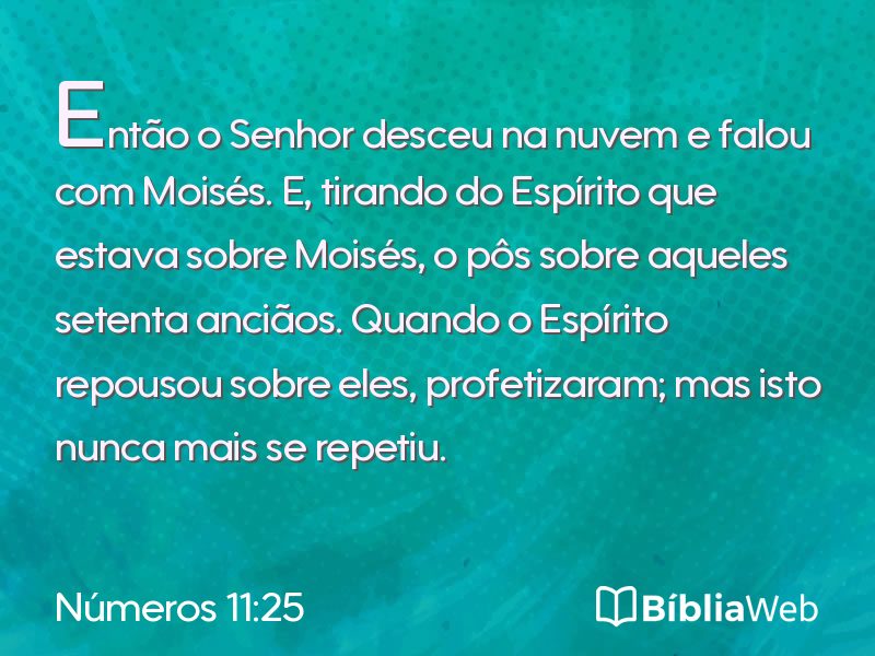 Números 11:25 em imagem para compartilhar