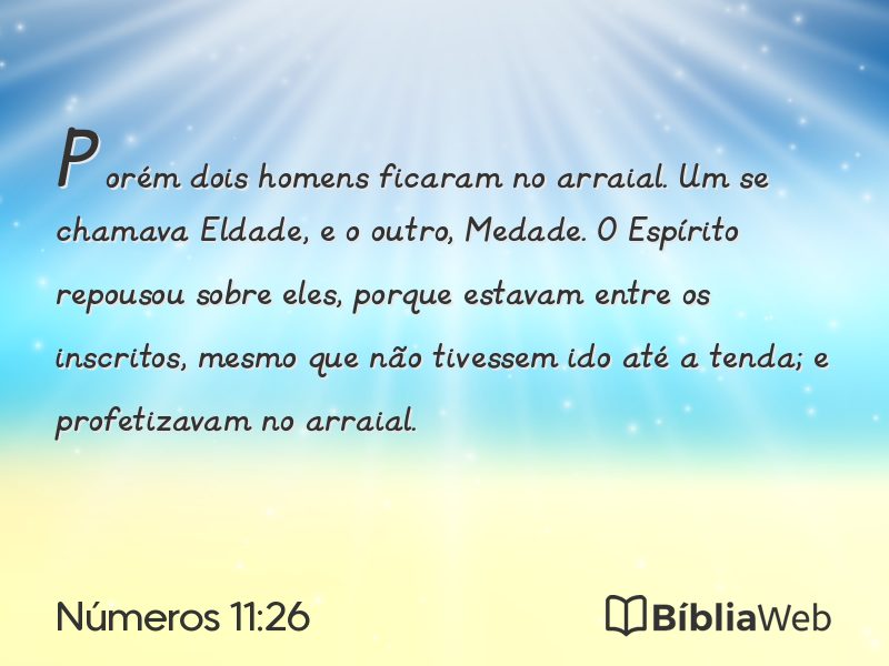 Números 11:26 em imagem para compartilhar