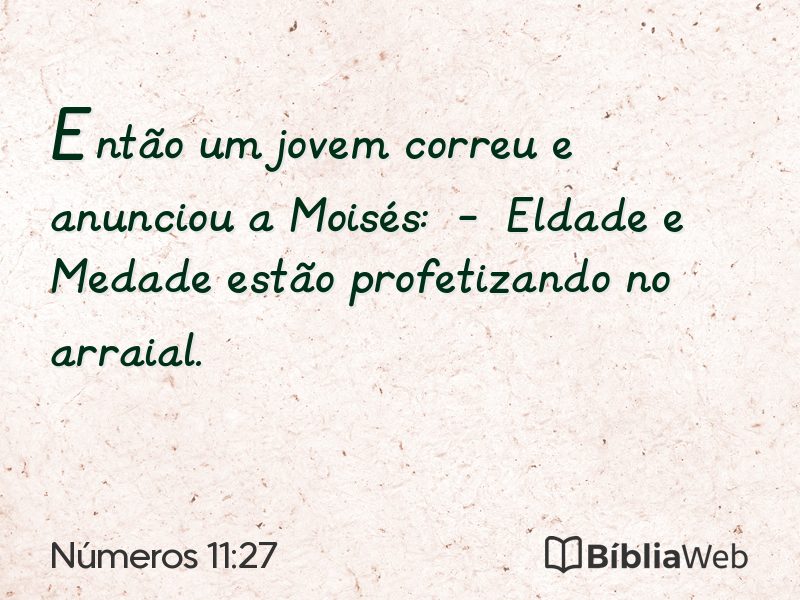 Números 11:27 em imagem para compartilhar