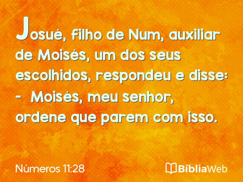 Números 11:28 em imagem para compartilhar