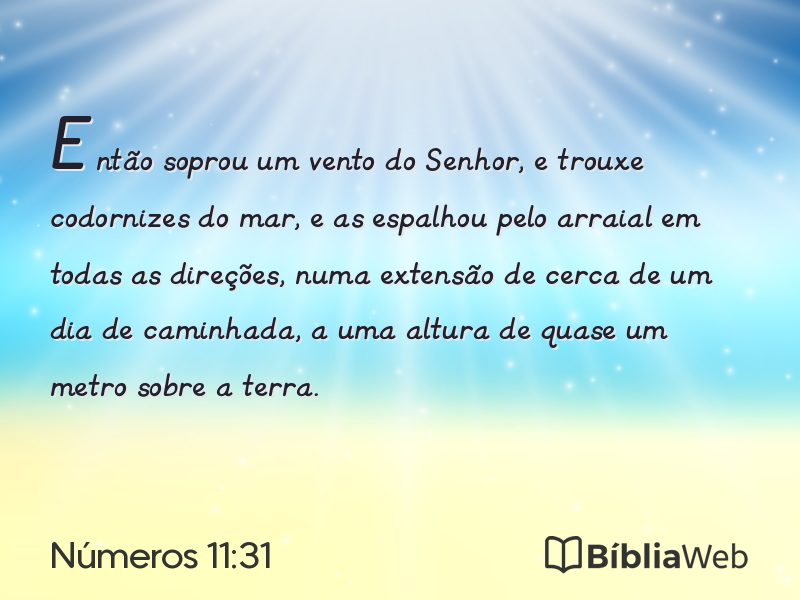 Números 11:31 em imagem para compartilhar