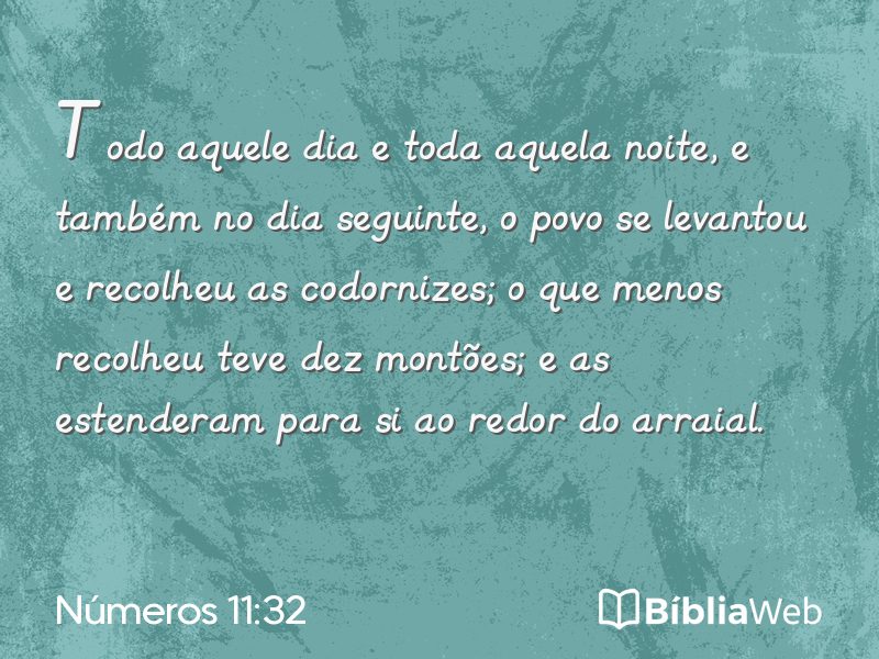 Números 11:32 em imagem para compartilhar